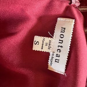 Maroon and white striped cropped jumpsuit